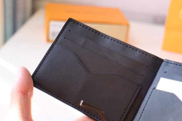 Louis Vuitton Pressed Grid Wallet - Black - Image 5