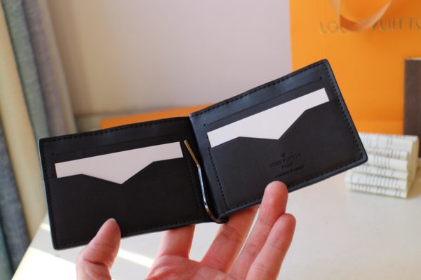 Louis Vuitton Pressed Grid Wallet - Black - Image 4