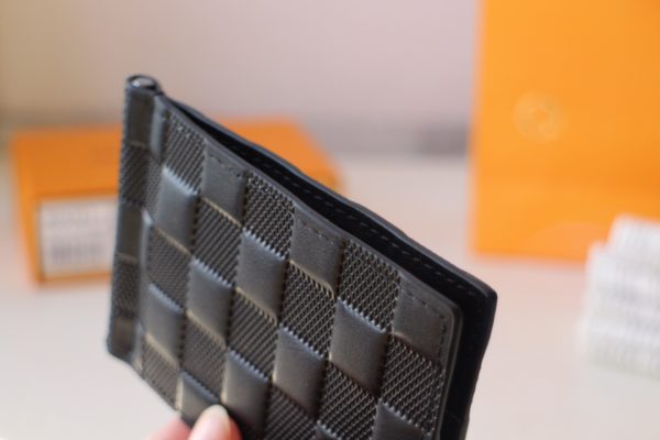 Louis Vuitton Pressed Grid Wallet - Black - Image 3