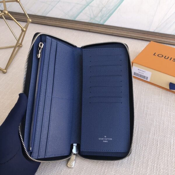Louis Vuitton Taïgarama Zippy Vertical Wallet - Blue - Image 3
