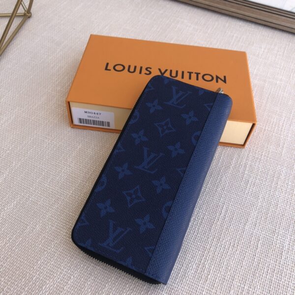 Louis Vuitton Taïgarama Zippy Vertical Wallet - Blue - Image 4
