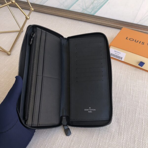 Louis Vuitton Monogram Shadow Zippy Vertical Wallet - Black - Image 3