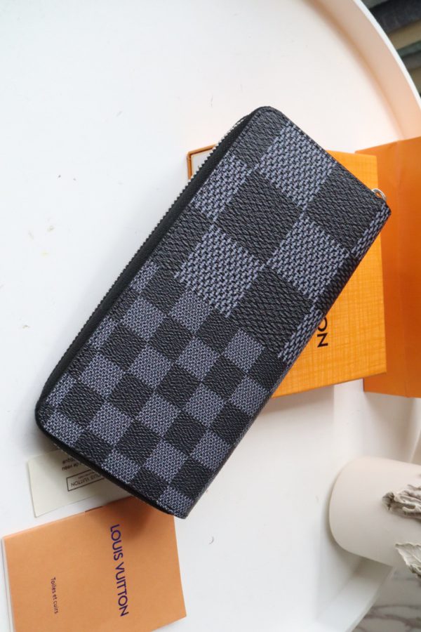 Louis Vuitton Straight Zipper Wallet - Black/Gray - Image 5