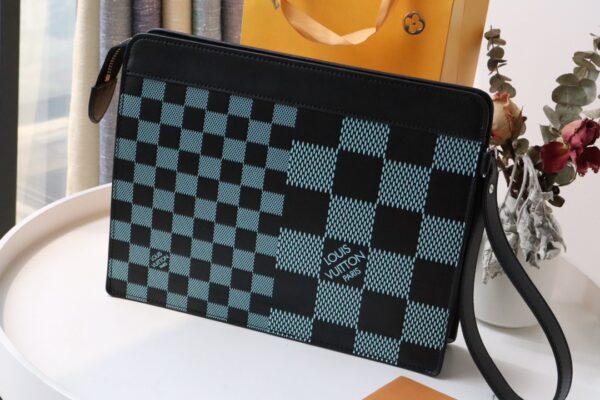 Louis Vuitton Standing Clutch Bag - Light Blue - Image 4