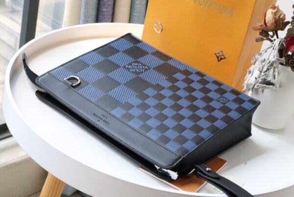 Louis Vuitton Standing Clutch Bag - Blue - Image 4