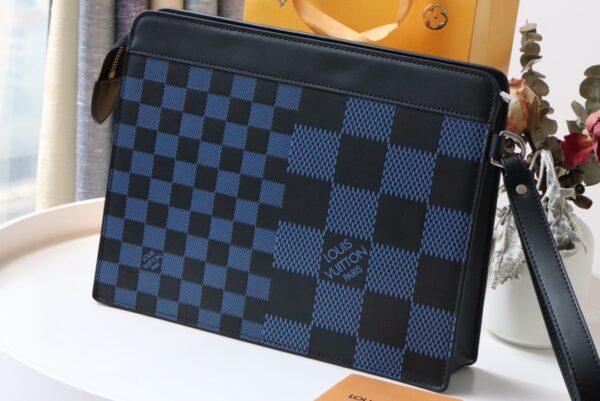 Louis Vuitton Standing Clutch Bag - Blue - Image 5
