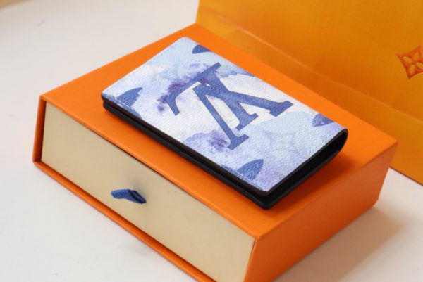 Louis Vuitton Virgil Abloh Blue Monogram Watercolor Coated Canvas Wallet - Image 4