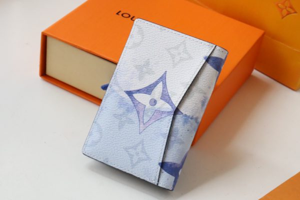 Louis Vuitton Virgil Abloh Blue Monogram Watercolor Coated Canvas Wallet - Image 5