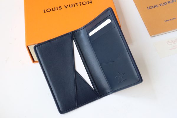 Louis Vuitton Pocket Card Holder - Embossed Blue - Image 3