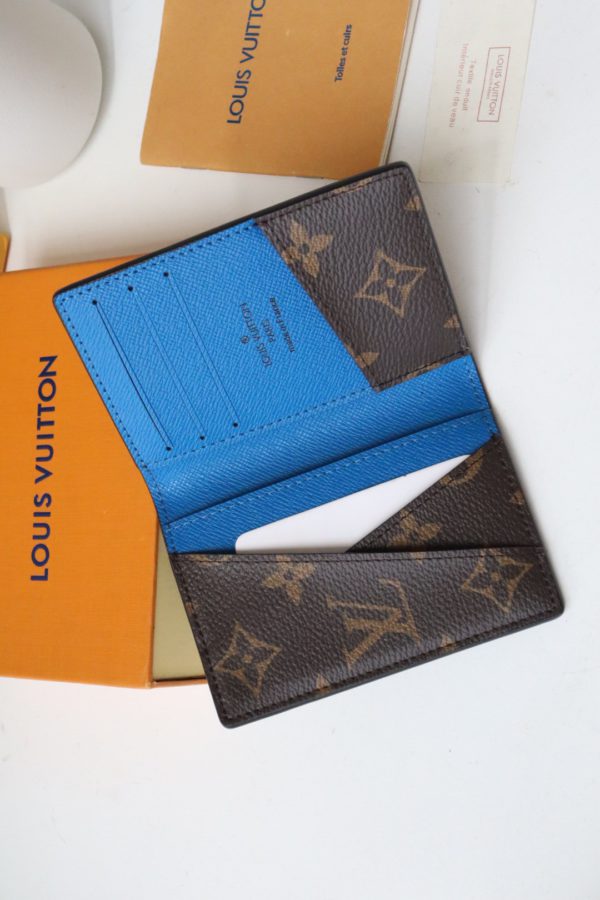 Louis Vuitton Pocket Organizer Blurry Monogram Wallet - Blue - Image 4