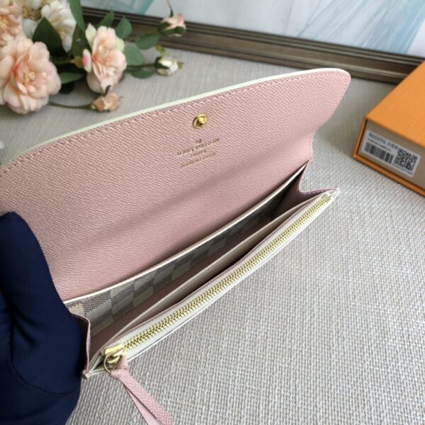 Louis Vuitton Doudou Emilie Wallet - White Grid Pink - Image 2