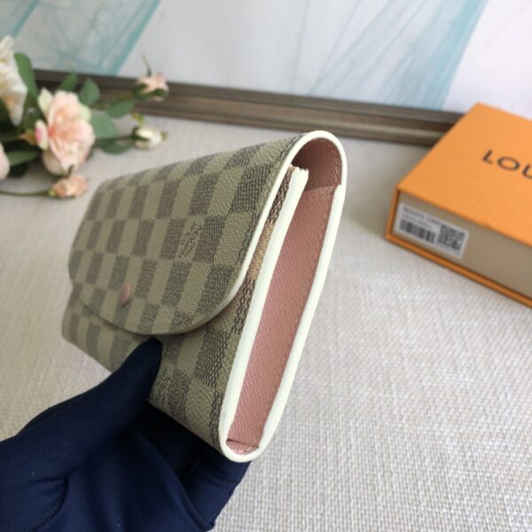 Louis Vuitton Doudou Emilie Wallet - White Grid Pink - Image 3