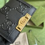 Gucci Leather Card Holder Wallet - Black - Image 5