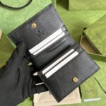 Gucci Leather Card Holder Wallet - Black - Image 2
