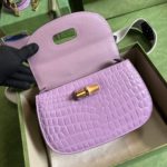 Gucci Bamboo Crocodile Handbag - Purple - Image 2