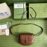 Gucci Logo Embossed Leather Shoulder Bag in Brown - Image 2