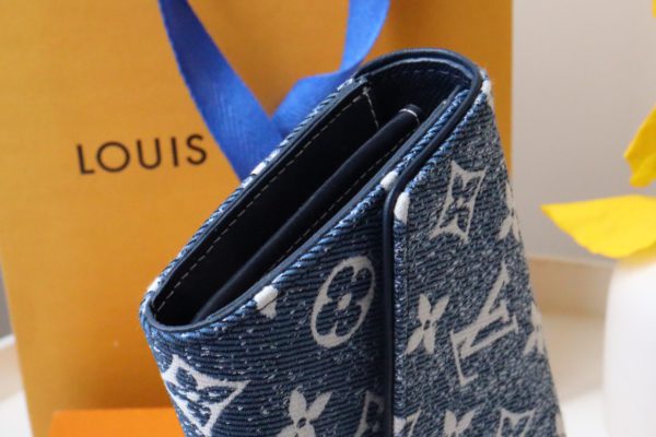 Louis Vuitton Monogram Jacquard Denim Sarah Wallet - Blue - Image 4