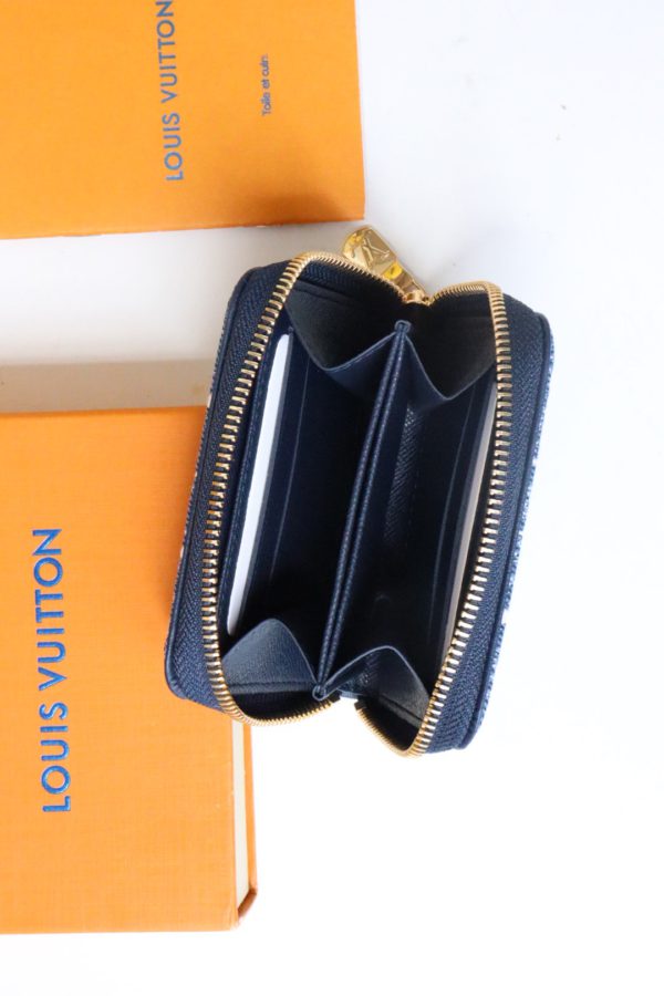 Louis Vuitton Monogram Jacquard Zipper Coin Purse - Blue - Image 3