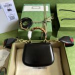 Gucci Leather Bronze Mini Handbag - Black - Image 4