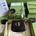 Gucci Leather Bronze Mini Handbag - Black