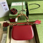 Gucci Bamboo Small Handbag - Red - Image 3