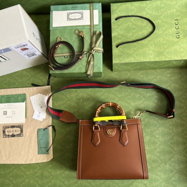 GUCCI Brown Diana Medium Tote Handbag - Image 5