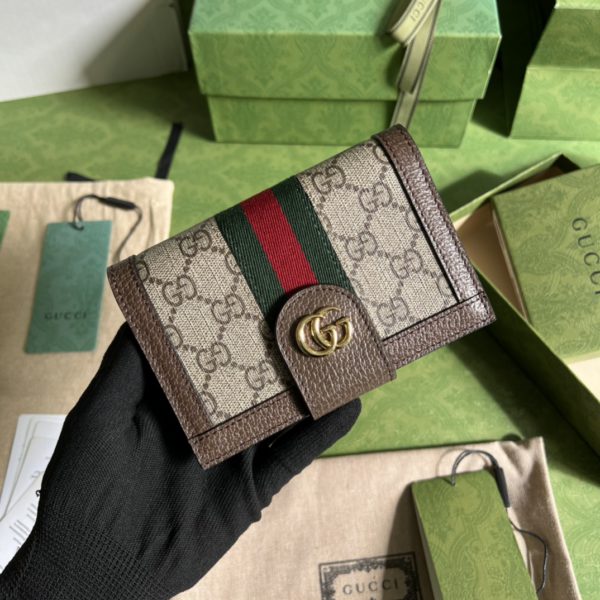 Gucci Brown GG pattern Leather Wallet