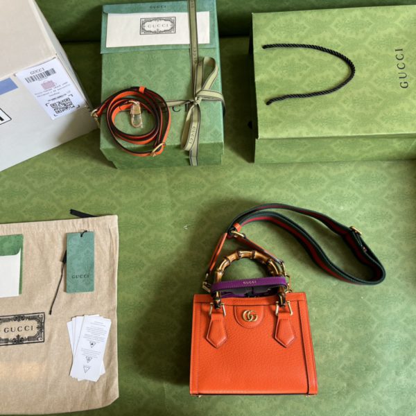 GUCCI Orange Diana Small Tote Handbag - Image 4