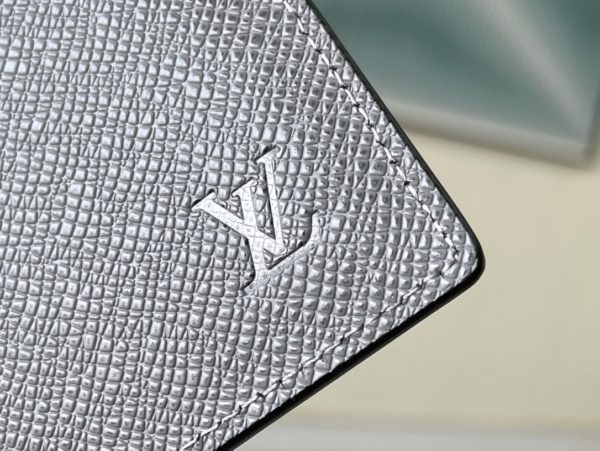Louis Vuitton Saffiano Grey Slender Wallet - Image 9