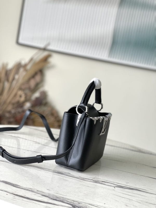 Louis Vuitton Plain Silver Buckle Mini Bag - Black - Image 2