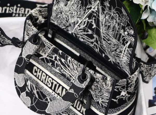 Dior Lady D-Lite Bag - White/Black - Image 2