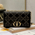 Dior Large Caro Handbag - Pentagram Black Gold Buckle