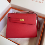 Hermes Kelly Pochette Handbag - Red