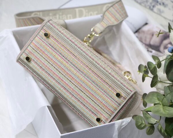 DIor Lady D Embroidery Series Handbag - Light Gold - Image 3