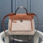 Hermes Inner Apricot Bride Cloth Bag – Brown - Image 5