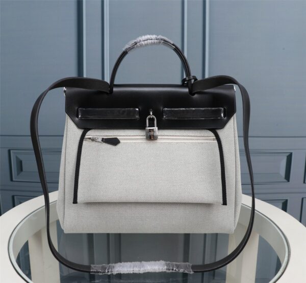 Hermes Blue Horse Inside Seam Cloth Bag - Black - Image 3