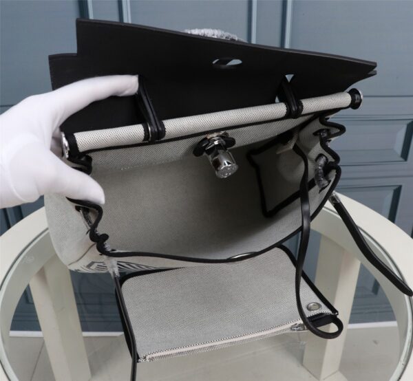 Hermes Blue Horse Inside Seam Cloth Bag - Black - Image 4