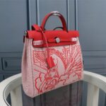 Hermes Horse Inside Seam Cloth Bag - Red - Image 4