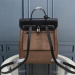 Hermes Herbag Rucksack Handbag - Elephant Grey/Black - Image 4