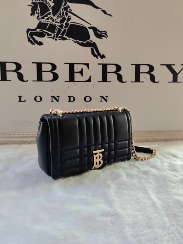 Burberry Lola – Lona Bun Handbag With Golden Logo - Black - Image 5