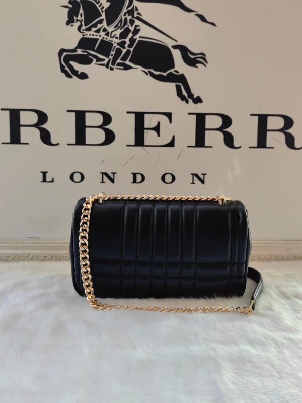 Burberry Lola – Lona Bun Handbag With Golden Logo - Black - Image 4