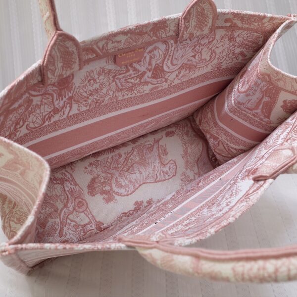 Dior Women Book Tote Cloth Tote Bag - Pink - Image 4