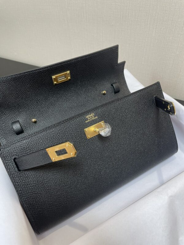 Hermes Kelly Crossbody Bag - Black - Image 4