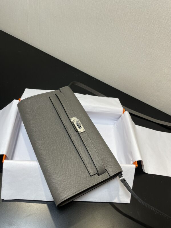 Hermes Kelly Crossbody Bag - Tin Gray - Image 2