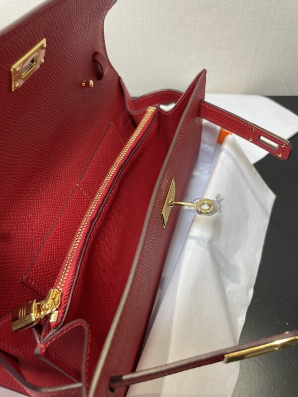 Hermes Kelly Crossbody Bag - Bright Red - Image 4