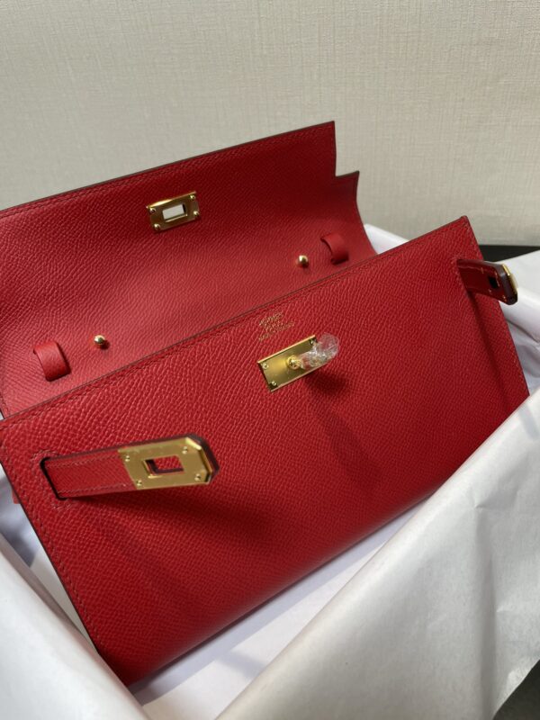 Hermes Kelly Crossbody Bag - Bright Red - Image 3