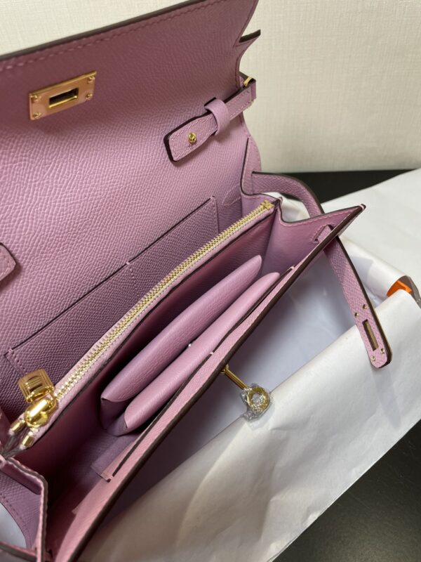 Hermes Kelly Crossbody Bag - Mallow Purple - Image 3
