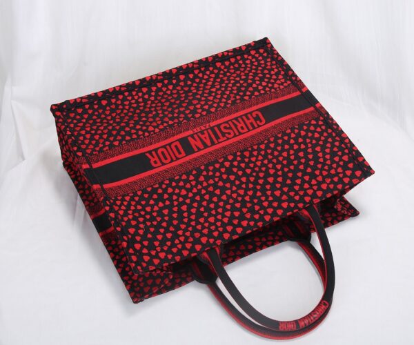 Dior Women Book Tote Cloth Tote Bag - Red - Image 5