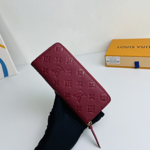 Louis Vuitton Monogram Empreinte Clemence Wallet - Red - Image 4