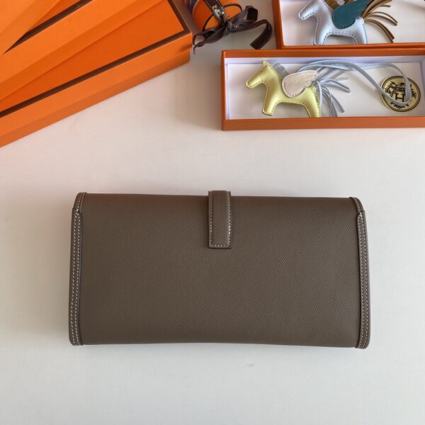 Hermes Jige Elan Sheepskin Lining Bag - Elephant Gray - Image 4